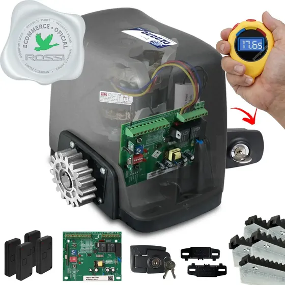 Motor Rossi Dz Nano Turbo 5 Crem 4 Control Portão 600kg