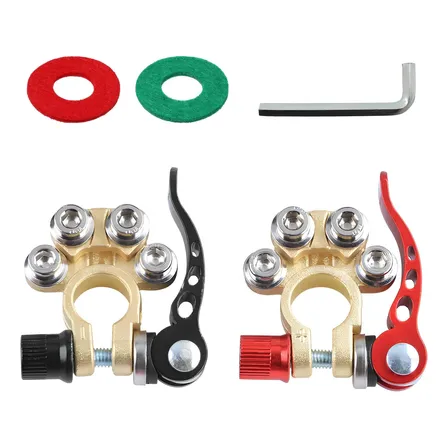 2 Conector Terminal Bateria Dourado Bateria C/ Engate Rápido