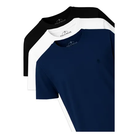 Kit 3 Camisetas Masculinas Premium Polo Wear Sortido