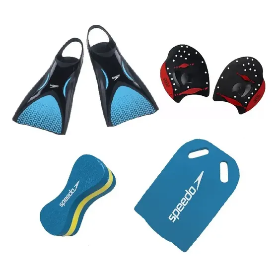 Kit Speedo Nadadeira Power + Palmar + Prancha + Flutuador