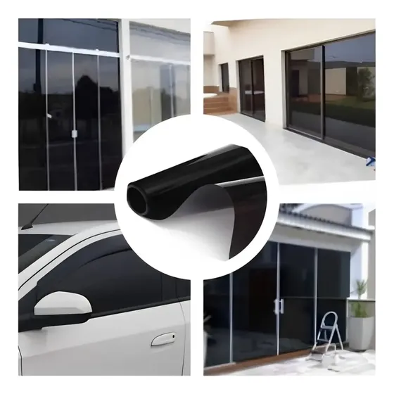 Película Adesiva Filme Fume Portas Janelas Vidro 2m X 75cm