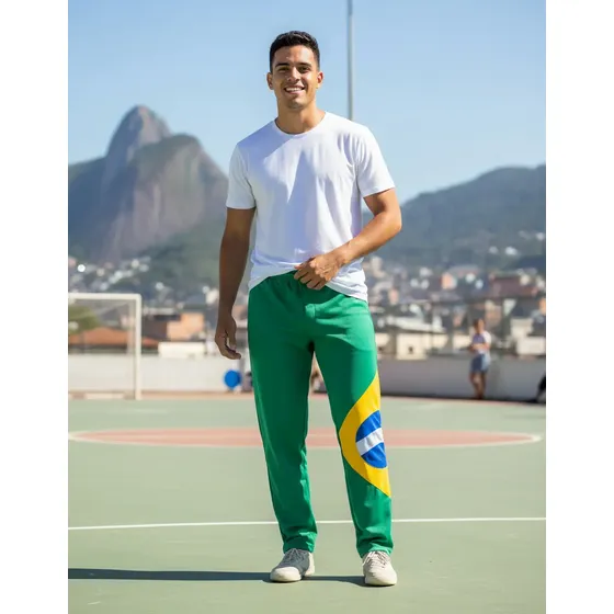 Calça Capoeira Bandeira Do Brasil - Rabo De Arraia