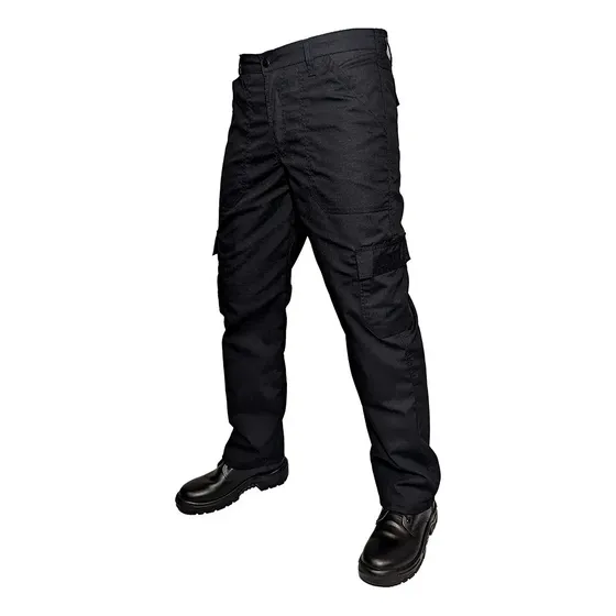 Calça Rip Stop Tática Cargo Airsoft Seg. Preta/azul 50 A 54