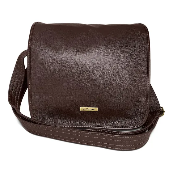 Bolsa Tiracolo Transversal Carteiro Masculina Couro Legítimo