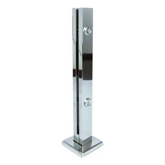 Kit 10 Colunas Torre Em Inox 40cm 2 Furos Guarda Corpo