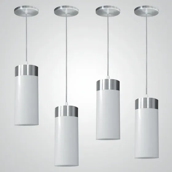 Kit 4 Pendente Copo Lustre Luminária Utron - Branco Ou Preto