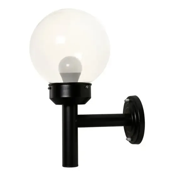 Luminária Arandela Alumínio Braço C/ Globo Vidro 20cm