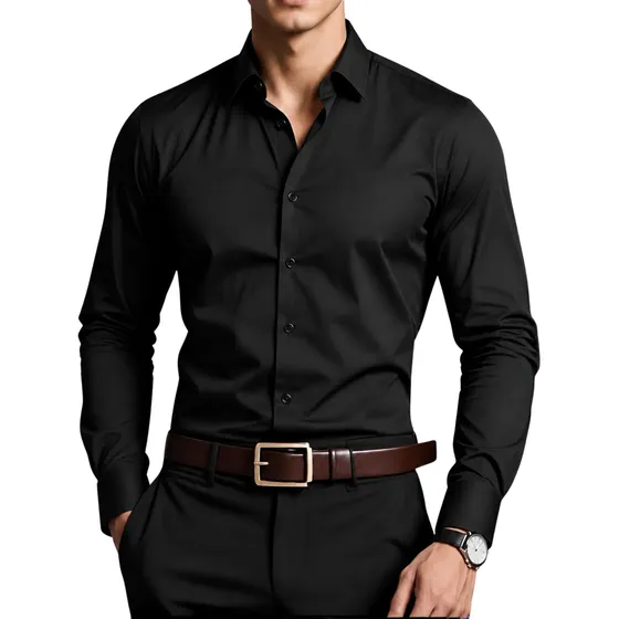 Camisa Masculina Social Slim Fit Elegante Casual Lisa