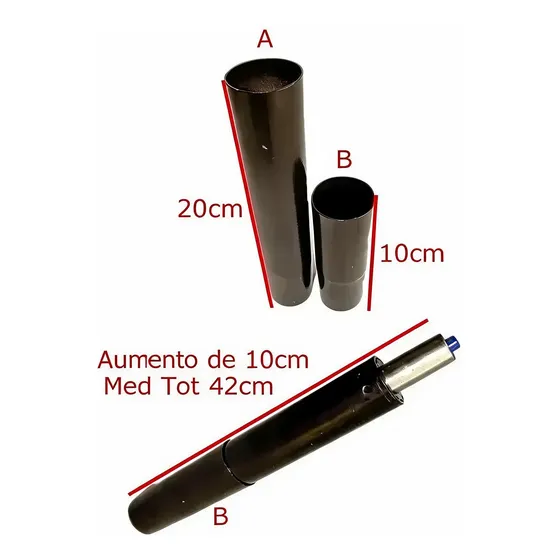 Prolongador Para Pistão De Cadeiras 10 0u 20 Cm