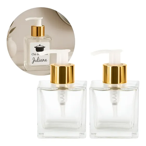 Kit 60 Porta Sabonete Frascos De Vidro Cubo 100 Ml Luxo