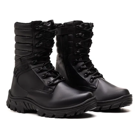Coturno Bota Militar Masculina Couro Tático Adventure 5189
