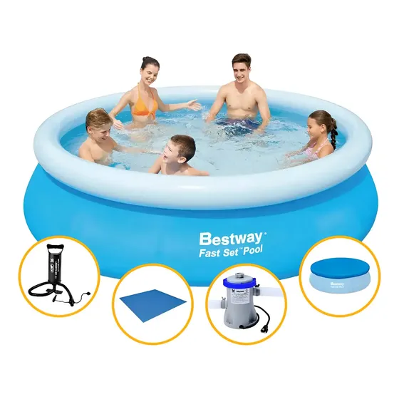 Kit Piscina Inflável Bestway 2.300ls Filtro Capa Bomba Forro