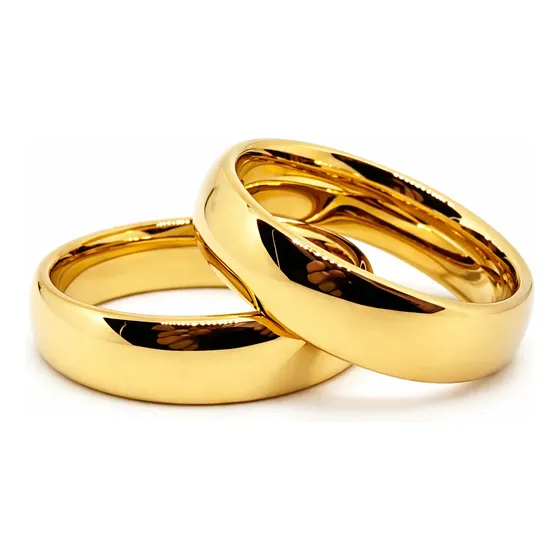 Par De Alianças Ouro 18k Banhada Tradicional Tungstênio 6mm