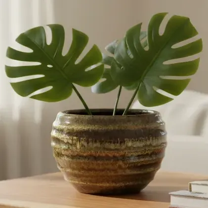 Cachepo Ovo Para Orquídea De Cerâmica Esmaltado N 2