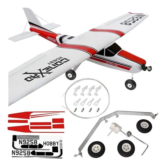 Kit Aero Cessna + Trem De Pouso + Decalcs + Linkagem