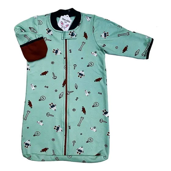 Saco De Dormir Para Bebês Em Moletim Flanelado