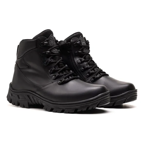Bota Cano Curto Borzeguim Zíper Extra Leve Ortopédica Bm5185