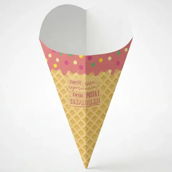 Embalagem Cone Para Bubble Waffle Roxo 100un