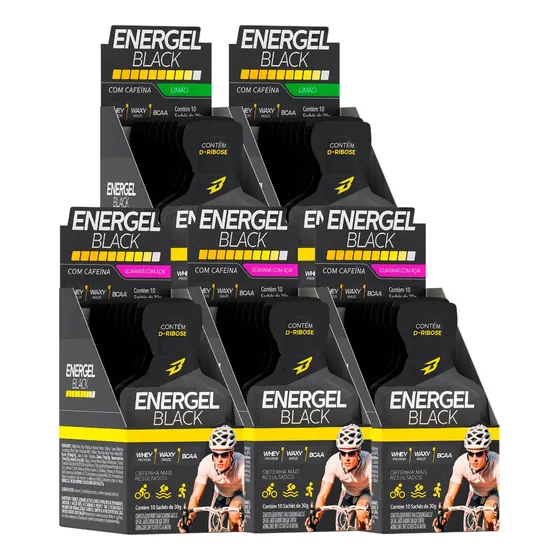 Kit 5 X Energel Black C/ Cafeina Pedal Bike Imperdivel