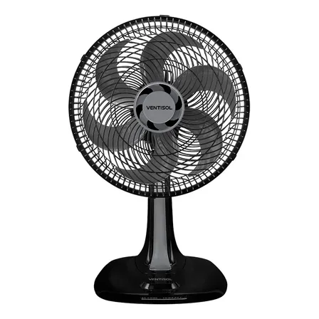 Ventisol Turbo 6 Pás Turbo 6 10023 De Mesa 30 Cm 60 Hz Preto 220v Prata Plástico 6