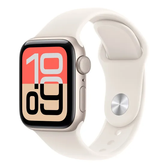 Apple Watch SE 3 GPS + Cellular • Caixa estelar de alumínio – 40 mm • Pulseira esportiva estelar – M/G - Distribuidor Autorizado