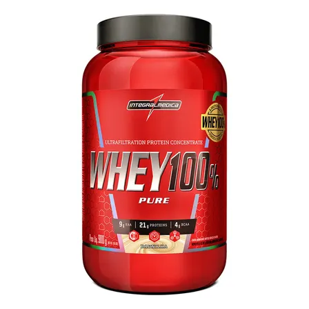 Whey 100% Pure Baunilha 900g Pote - Proteína Pura E Rápida Absorção Para Melhor Performance