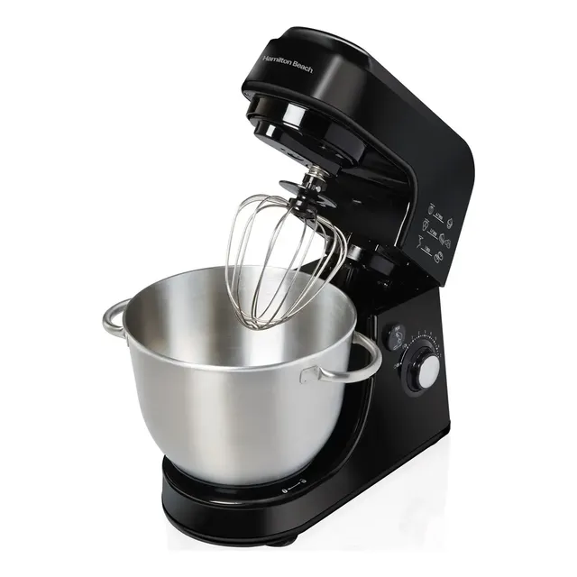Batedeira planetária 300w Recipiente aço inox 3,8l 7 Velocidades Fácil Acesso ao interior da tigela 3 Batedores - Hamilton Beach