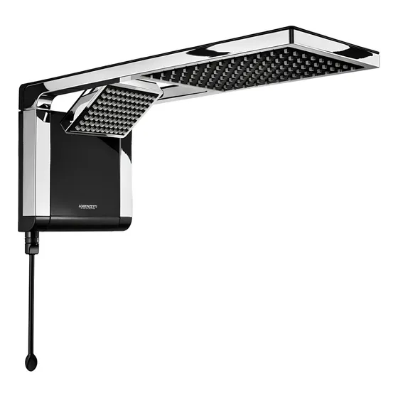 Chuveiro Elétrico Acqua Duo Ultra Preto com Cromado Lorenzetti