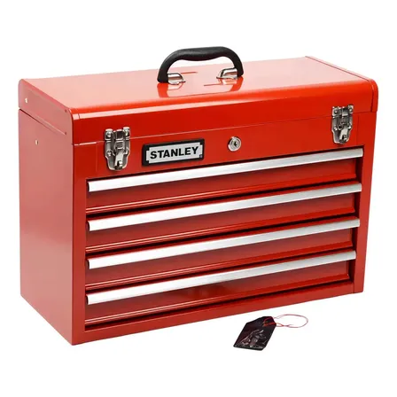 Caixa Organizadora de Ferramentas Stanley Modelo 95-604L Vermelha com 4 Gavetas e Bandejas Interna
