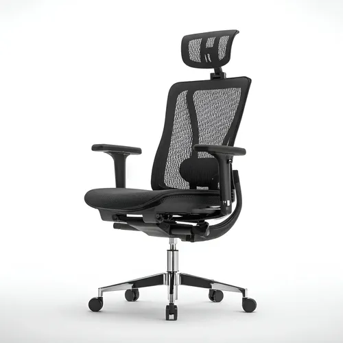Cadeira Escritório DT3 Moira Ergonomica Preta Reclinável com Apoio Lombar Ajustável