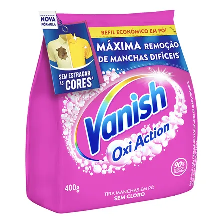 Tira Manchas Em Pó Vanish Oxi Action Para Roupas Coloridas Refil 400g