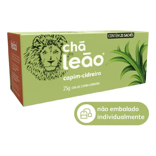 Chá Leão Chá de Capim-Cidreira Em Sachê 25 Unidades 25 g