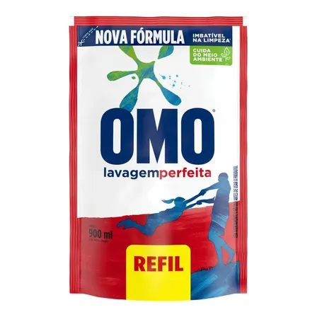 Sabão Líquido Omo Lavagem Perfeita 900ml Refil Econômico