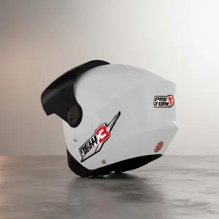 Capacete Moto Aberto Pro Tork New Liberty Three Branco Tamanho 60 Desenho Solid Viseira Cristal