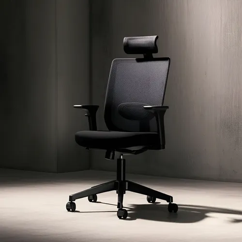 Cadeira Escritório Ergonomica Frisokar Addit Alta Preta com Apoio Cabeça