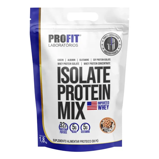 Suplemento en pó ProFit Laboratórios Proteínas de Isolate Protein Mix sabor cookies and cream x 1.8kg