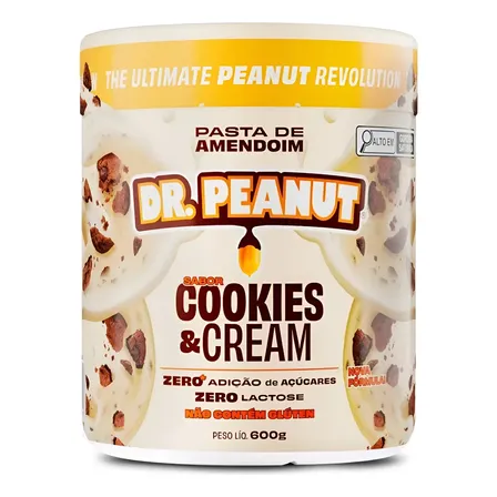 Pasta de Amendoim Dr. Peanut Gourmet de Cookies and Cream 600g