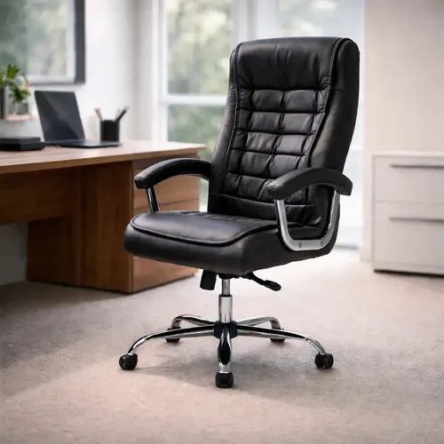 Cadeira Escritório Presidente Ergonômica Com 42 Molas Ensacadas Sistema Relax Com Trava Pillow Top Monique Big Preta