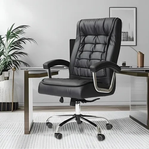 Cadeira Ergonômica De Escritório Presidente Executiva Big Com 42 Molas Ensacadas Preta Cadeiras Inc Fia6629 Preto Couro Sintético