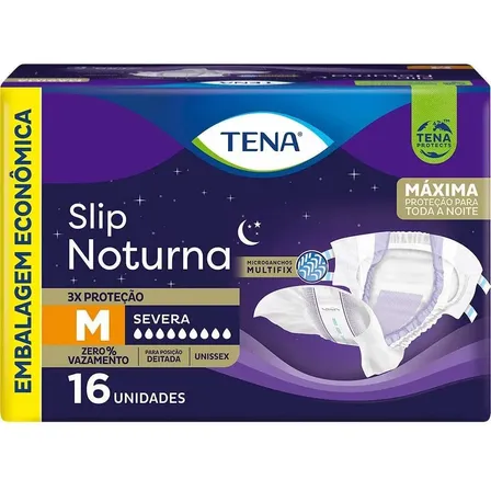 Fralda Adulto Tena Slip Noturna M 16 Unidades