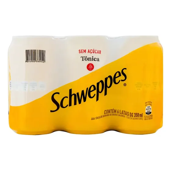 Pack Água Tônica Zero Açúcar Schweppes Lata 6 Unidades 350ml Cada
