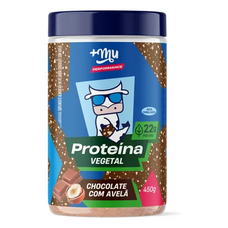 Proteína Vegetal 450g +mu 22g Proteína Sabor Chocolate Com Avelã
