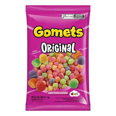 Balas de Goma Dori Gomets Sino Sabores Sortidos Frutas Pacote 1 kg
