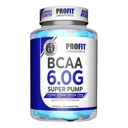 Bcaa 6.0 Gramas Super Pump Ultra Concentrado 120tab Profit F Sabor Natural Sem Sabor