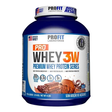 Suplemento Em Pó Profit Laboratórios Whey Protein Sabor Chocolate Em Pote De 1800ml