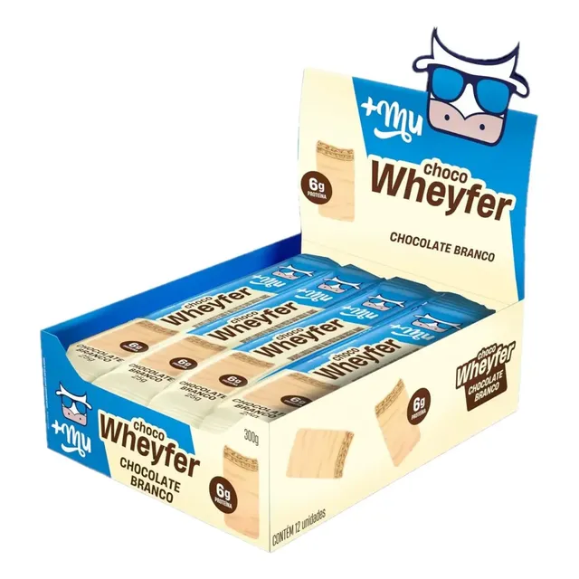 +Mu Chocowheyfer Chocolate Branco 6g proteína- Display 12 Un