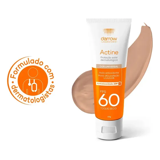 Darrow Actine Protetor Solar Dermatológico FPS 60 40g Cor Universal