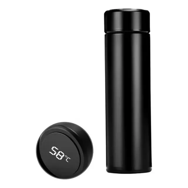 Garrafa Térmica Digital 500ml Display Led Temperatura Inox