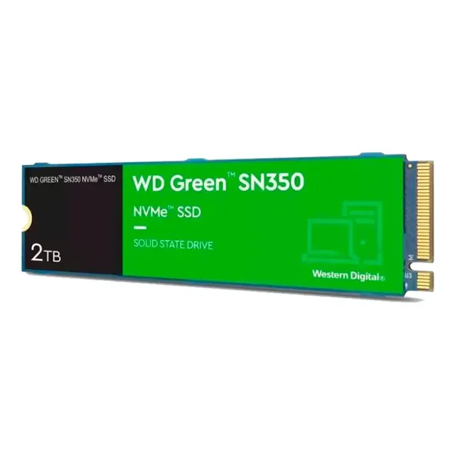 Ssd 2tb M.2 2280 Nvme Pcie Gen3 Western Digital WD Green SN350 Wds200t3g0c Velocidade De Leitura Até 3200mb/s Cor Verde Disco Sólido Interno