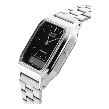 Relógio Casio Unissex Vintage Prata Aq-230a-1dmq Prateado
